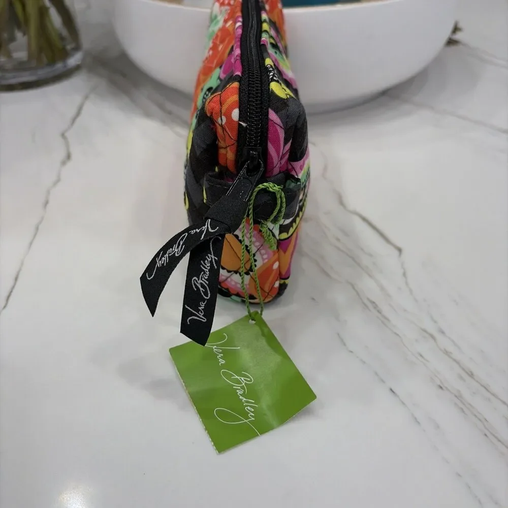 Vera Bradley Small Zip Cosmetic Makeup Bag Quilted Zipper Fabric Ziggy Zinnia